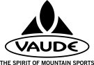 Vaude Black logo with text